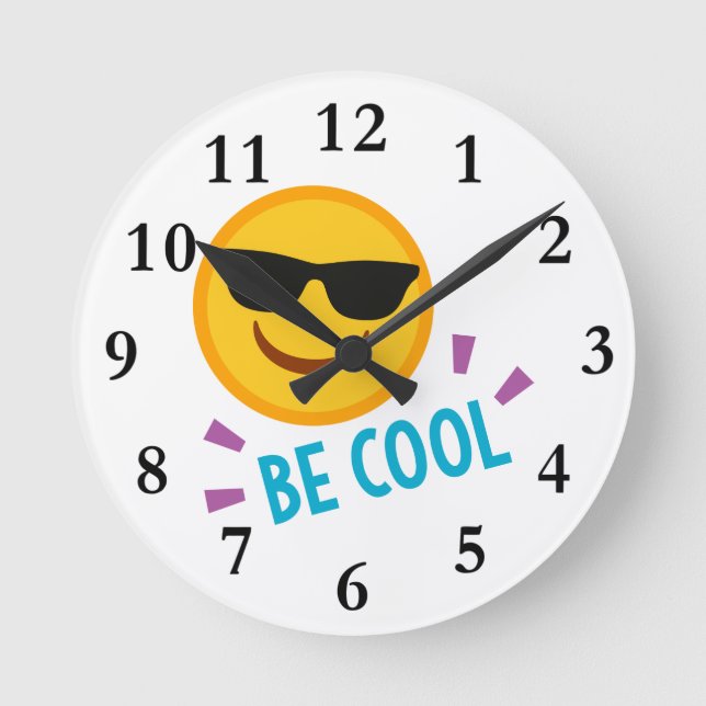 Reloj Redondo Mediano Emoji sé Guay (Anverso)