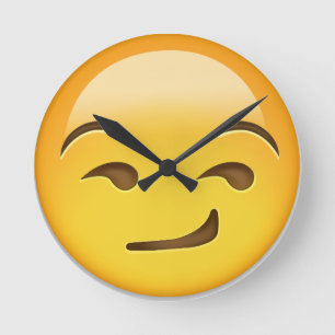 Reloj Redondo Mediano Emoji Smirking de la cara