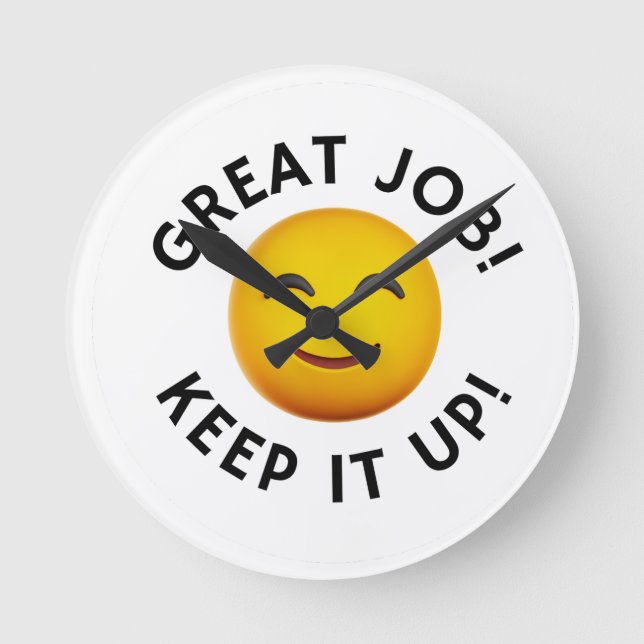 Reloj Redondo Mediano Emoji sonriente (Anverso)