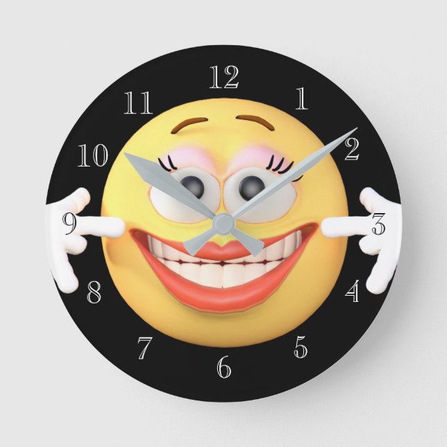 Reloj Redondo Mediano Emoji sonriente (Anverso)