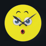 Reloj Redondo Mediano Emoji sorprendida<br><div class="desc">Presenta un emoticono sorprendido.</div>