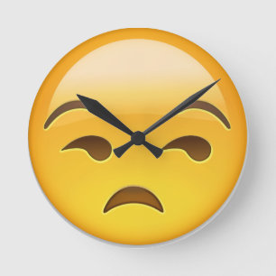 Reloj Redondo Mediano Emoji Unamused de la cara