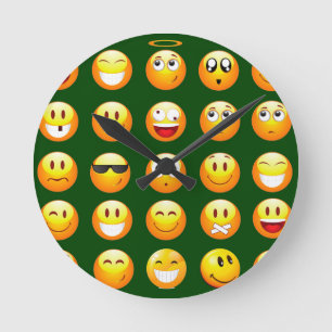 Reloj Redondo Mediano emoji verde oscuro