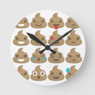 Reloj Redondo Mediano emojis de poop