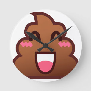 Reloj Redondo Mediano emojis de poop kawaii