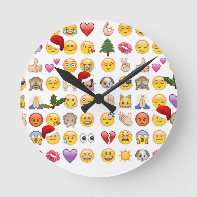 Reloj Redondo Mediano emojis navidades (Anverso)