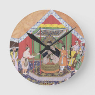 Reloj Redondo Mediano Emperador Akbar (r.1556-1605) entretenido por su