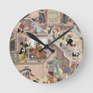 Reloj Redondo Mediano Emperador Akbar (r.1556-1605) que examina el