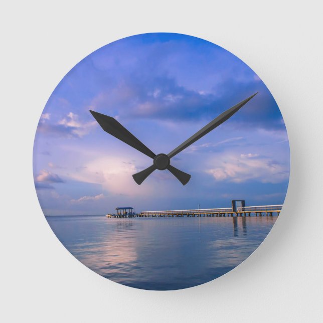 Reloj Redondo Mediano En azul (Anverso)