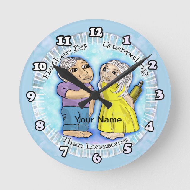 Reloj Redondo Mediano En cuarentena o solitario (Anverso)