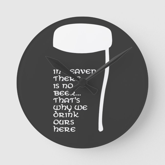 Reloj Redondo Mediano En el cielo no hay cerveza (Anverso)