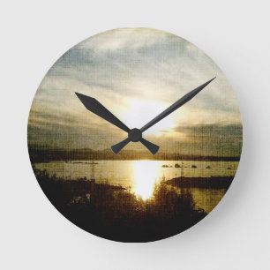 Reloj Redondo Mediano En la caída del sol