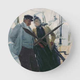 Reloj Redondo Mediano En la cubierta (aceite en lona)