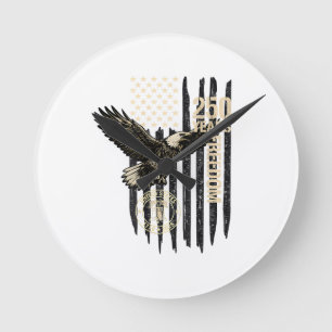 Reloj Redondo Mediano En la parte trasera Águila y Bandera 250 Años 1776