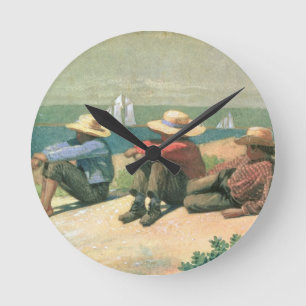 Reloj Redondo Mediano En la playa, 1875 (w/c)