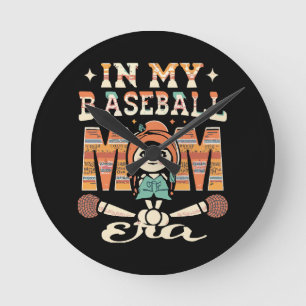 Reloj Redondo Mediano En Mi Era de Mamá de Béisbol