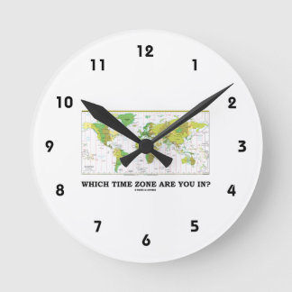 Reloj Redondo Mediano ¿En Qué Zona Horaria Estás? (Zonas horarias estánd