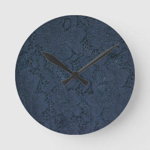 Reloj Redondo Mediano Encaje Azul Vintage