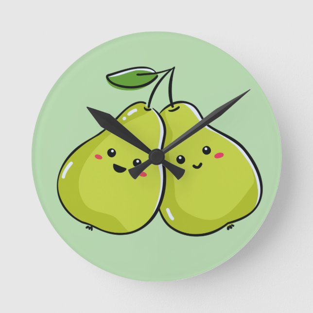 Reloj Redondo Mediano Encantadora Nursera De Pear (Anverso)