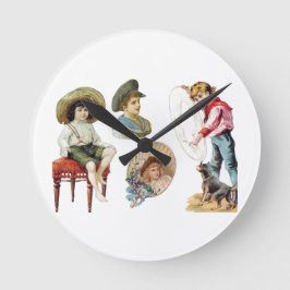 Reloj Redondo Mediano Encantadores niños victorianos y la colonia de per