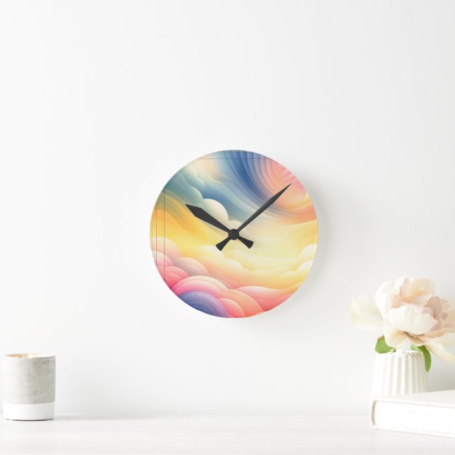 Reloj Redondo Mediano Encontrar la paz en las oníricas nubes (Hogar)