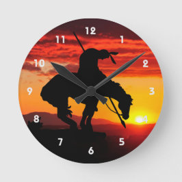 Reloj Redondo Mediano End of the Trail Silhouette Wall Clock