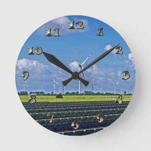 Reloj Redondo Mediano Energía alternativa - Solar y Viento
