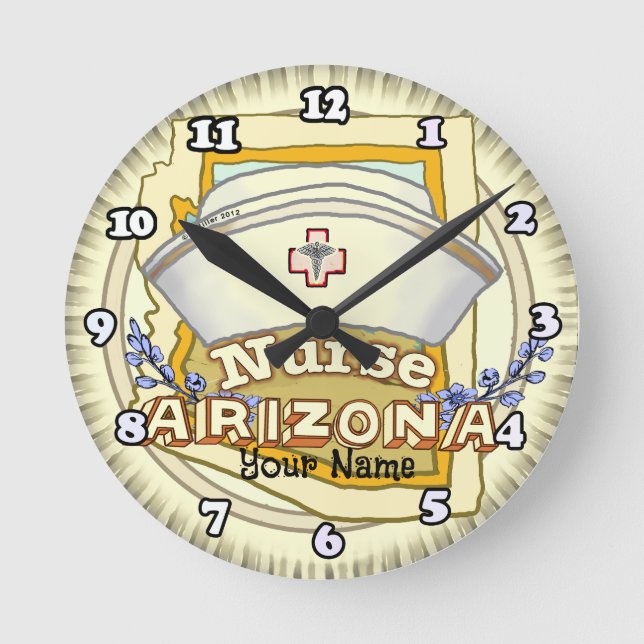 Reloj Redondo Mediano Enfermera de Arizona (Anverso)