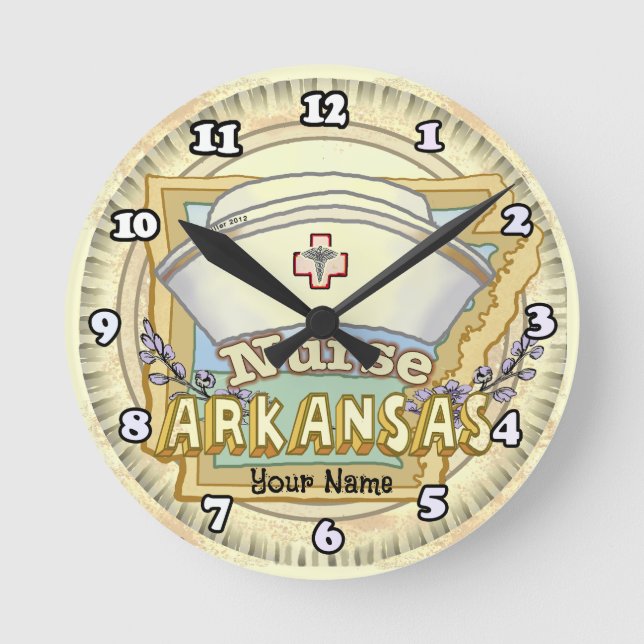 Reloj Redondo Mediano Enfermera de Arkansas (Anverso)