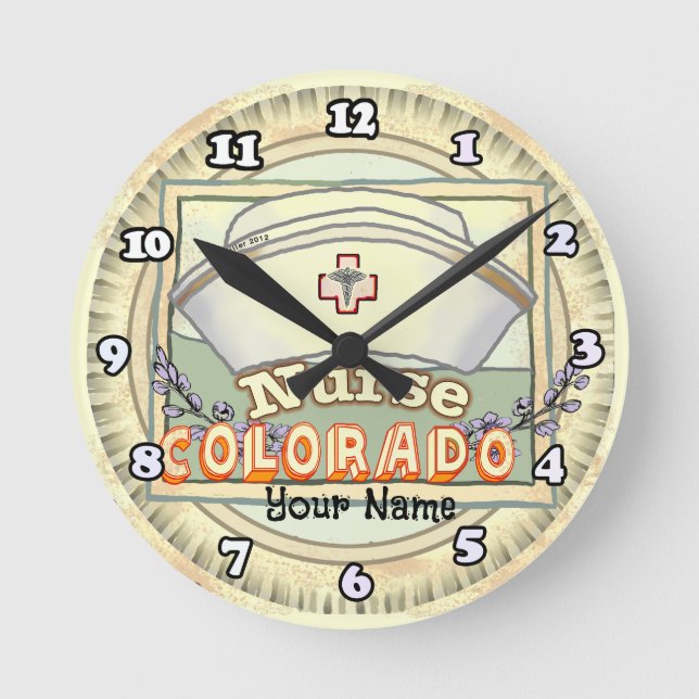 Reloj Redondo Mediano Enfermera de Colorado (Anverso)