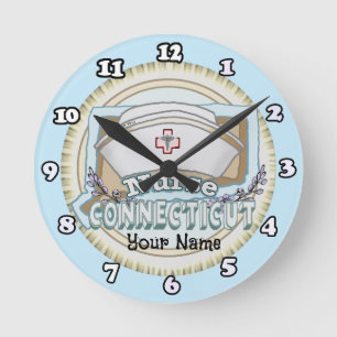 Reloj Redondo Mediano Enfermera de Connecticut
