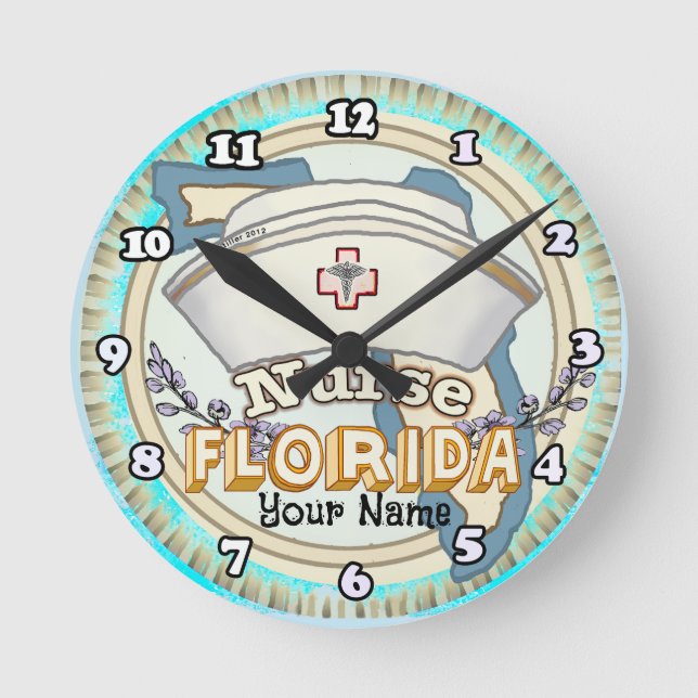 Reloj Redondo Mediano Enfermera de Florida (Anverso)