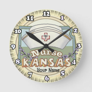 Reloj Redondo Mediano Enfermera de Kansas