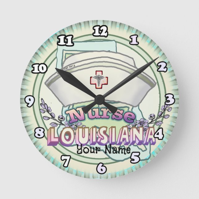 Reloj Redondo Mediano Enfermera de Luisiana (Anverso)