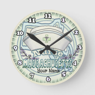 Reloj Redondo Mediano Enfermera de Massachusetts