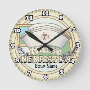 Reloj Redondo Mediano Enfermera de Nebraska