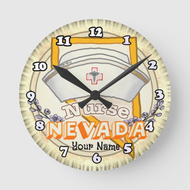 Reloj Redondo Mediano Enfermera de Nevada (Anverso)