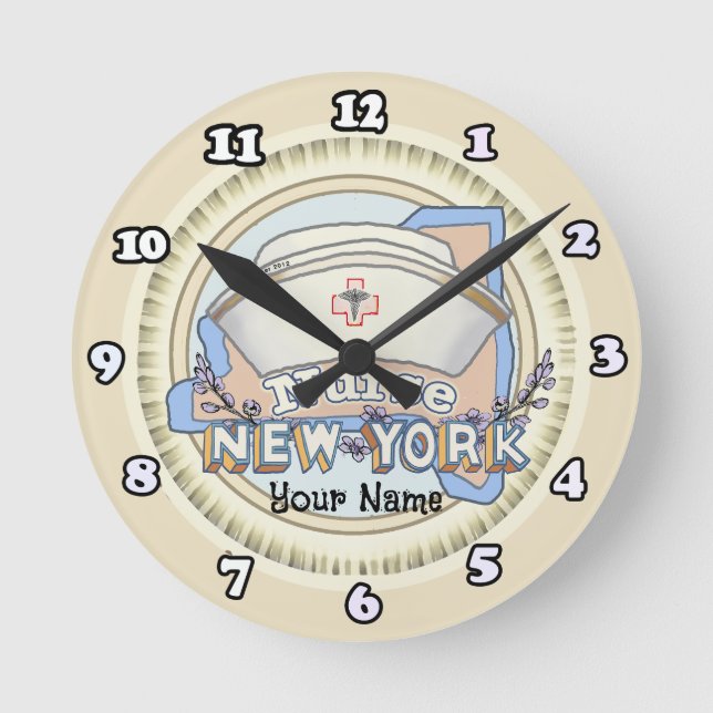 Reloj Redondo Mediano Enfermera de Nueva York (Anverso)
