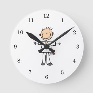 Reloj Redondo Mediano Enfermero de palitos masculino