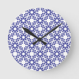 Reloj Redondo Mediano Enrejado Azul Real