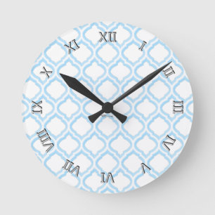 Reloj Redondo Mediano enrejado marroquí del Dúo-tono (azul) (monograma