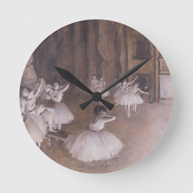 Reloj Redondo Mediano Ensayo en la etapa, 1874 del ballet de Edgar Degas (Anverso)