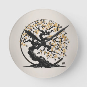 Reloj Redondo Mediano Enso Zen Circle Sakura Tree
