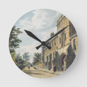 Reloj Redondo Mediano Entrada de la universidad de Winchester con Hous