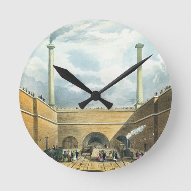 Reloj Redondo Mediano Entrada del ferrocarril en Edge Hill, Liverpool, p (Anverso)
