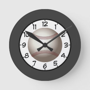 Reloj Redondo Mediano Entrenador de Equipo de Béisbol Familia Amigo Dive