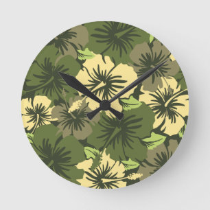 Reloj Redondo Mediano Epic Hibiscus Hawaii Clocks Muros