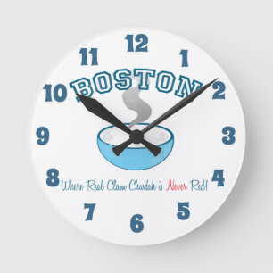 Reloj Redondo Mediano Equipo Boston Clam Chowder