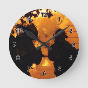 Reloj Redondo Mediano Equipo de bomberos