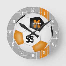 Reloj Redondo Mediano equipo naranja negro colores varsity strips soccer